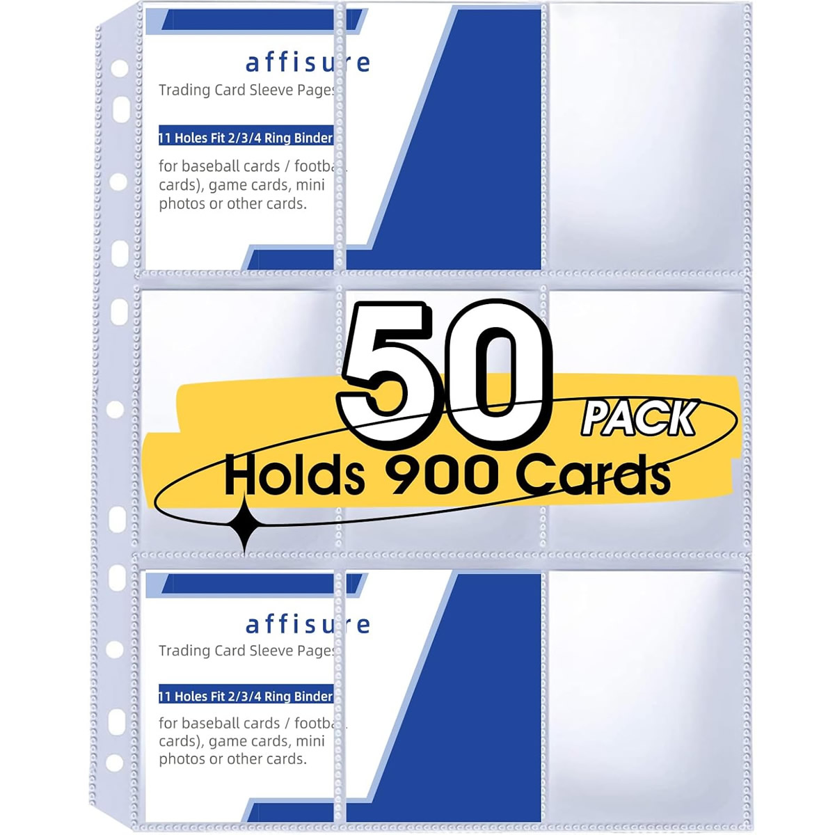 Card Index Box - 50 sztuk 9-kieszeniowych koszulek na karty,