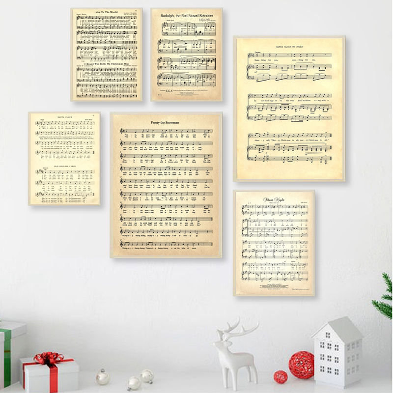 Ink Blotter Paper - CHRISTMAS CAROLS Sheet Music Plakaty i